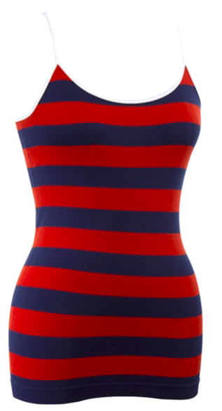 Striped Spaghetti Strap Camisole | Red/Navy and White Trim